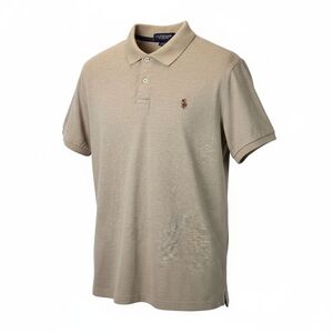 US Polo Shirt Mens Large Brown Flesh Pony Casual Short Sleeve Preppy Luxury Feel